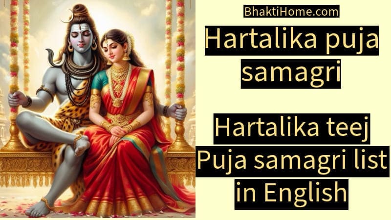 Hartalika teej Puja samagri list in English